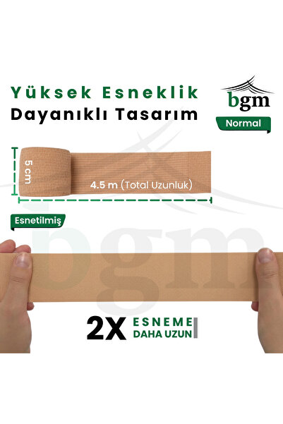 bgm Elastik Kendinden Yapışkanlı Bandaj 5cm X 4.5m Coban Bandajı Sporcu Bandı Elastik Bandaj
