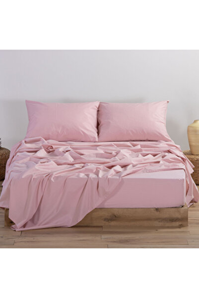 Nef Nef Homeware Fitted bed sheet, King Size, cotton, pink, Nef-Nef Basic 180x200+35 cm