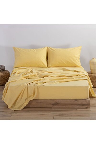 Nef Nef Homeware Queen Size flat bed sheet cotton yellow Nef-Nef Basic 240x270 cm
