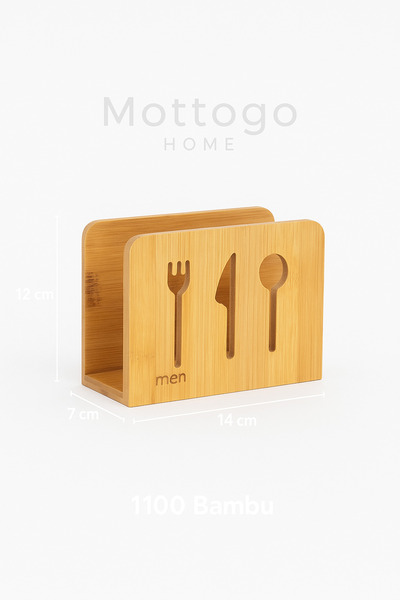 Mottogo Bamboo Napkin Holder |   Natural Bamboo Serving Napkin Holder 14cm X 12cm X 6.5cm