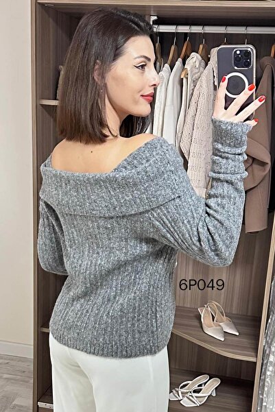 İnce Topuk Prive Seri Madonna Collar Knitwear Cardigan 6P049
