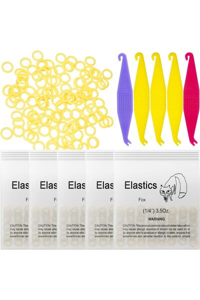 genernic CAILOS 500 قطعة من أشرطة مطاطية تقويمية مرنة، 3.5 أونصة (1/4 بوصة ثعلب)