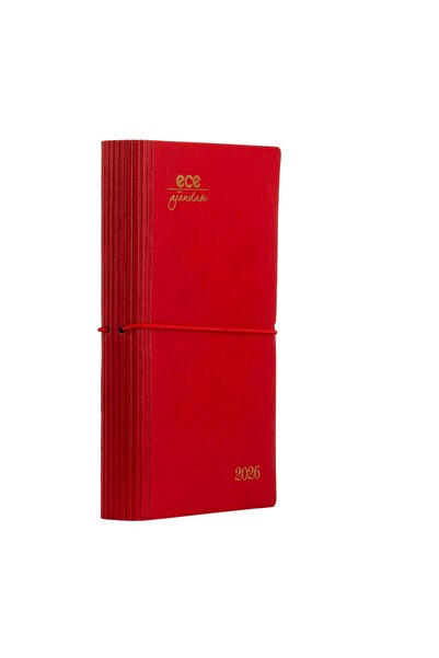 Ece Ajanda Ece-Yeni Akçay Red Striped Daily 12X18 2026