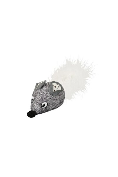 NAYECO Cat Toy – Grey Mouse with Feathers