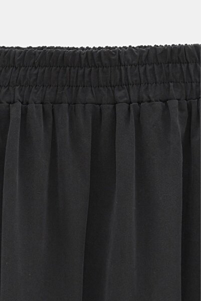Saade Women's Elastic Waist Midi Length A-Line Flowy Skirt - High Waist