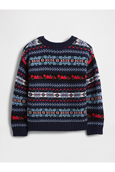 GAP Erkek Bebek Lacivert Bisiklet Yaka Kazak