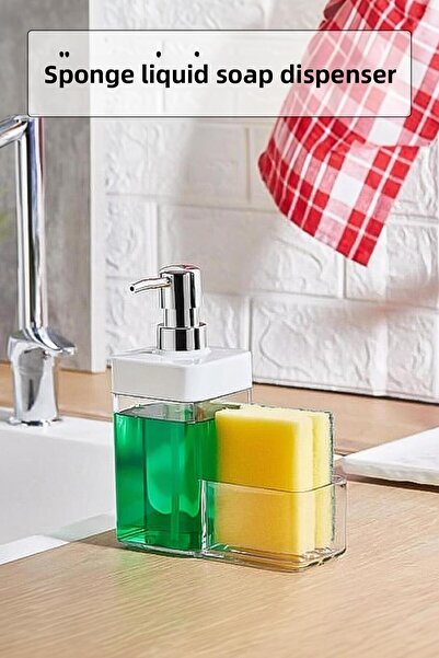 Mustran Дозатор за течен сапун с резервоар, бял цвят, 450 мл