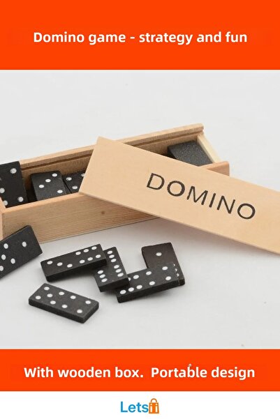 Letsii لعبة الدومينو الكلاسيكية مع صندوق خشبي، لعبة عائلية ممتعة