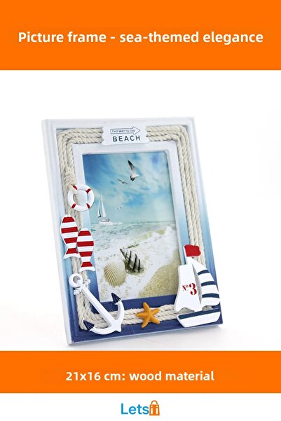 Letsii إطار صورة خشبي بتصميم بحري مقاس 21×16 سم