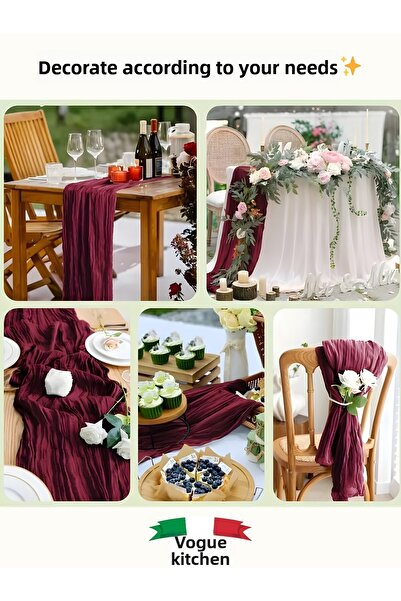 Kitchen Vogue Bohemian Decorative Runner Tablecloth | Wedding, Party, Promise, Engagement, Special Day Decoration Table Decoration