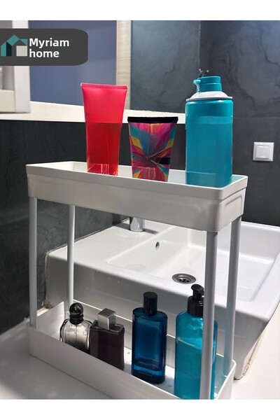 ATA HOME Miryam Home Double Layer Bathroom Kitchen Organizer Shelf – under Si...