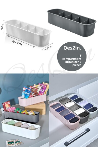 QesQin Organizator de sertar cu 5 compartimente |   Organizator pentru șosete...