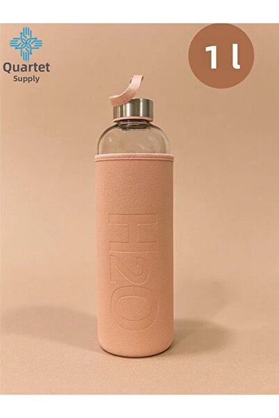 Tohana H2O Leather Covered Glass Flask 1000 ml