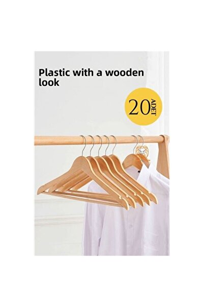 Skygo مظهر خشبي من البلاستيك المعلق 20 قطعة كريم