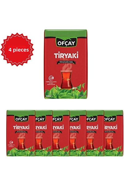 Ofçay شاي تيرياكي الأسود × 4 قطع – شاي تقليدي مركز لا يُضاهى ومحادثات ممتعة ل...