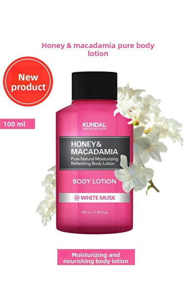 Kundal لوشن مرطب ومغذي للجسم بالعسل والمكاداميا لوشن الجسم النقي 100 مل بالمس...