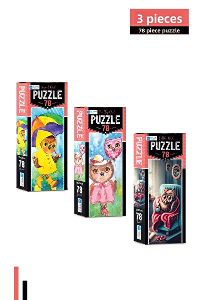 Blue Focus Games 3 Pcs 78 Piece Puzzle-Sweet Owl and Pretty Owl and Little Owl