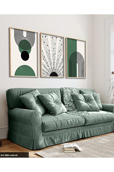 Evinemoda Абстрактни мотиви 3-частна картина с дървена рамка