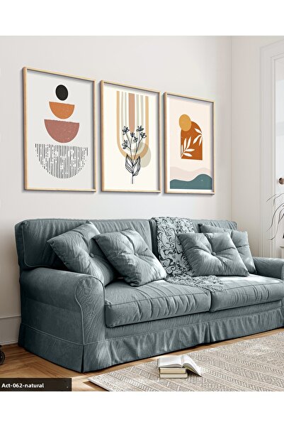 Evinemoda Tablou abstract din 3 piese cu rama din lemn