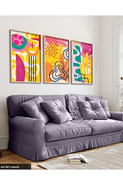 Evinemoda Modele colorate 3 piese pictură înrămată cu lemn