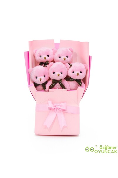 Özgüner Oyuncak Romantic Gift Set for Lovers – Large 120 cm Plush Bear and Plush Teddy Bear Bouquet