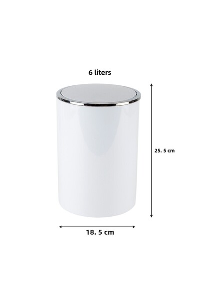 Prima Nova Lenox Trash Can 6 Lt White