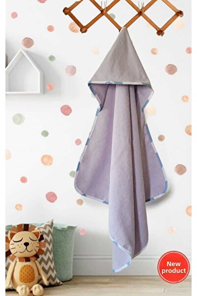 Alpar Tekstil Outlet - Cotton Girl-Boy Newborn-Baby Bath Towel and Swaddle, Plain/Lilac