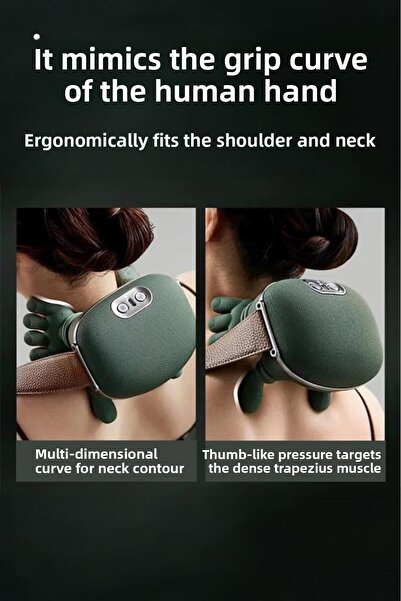 DEMPOWER Heated Hand-Shaped Portable Rechargeable Massager - Neck, Back, Leg and Shoulder