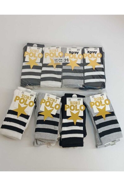 MultiPa Xgri̇ Polo Circle Patterned Cotton College Socks 5 Pairs