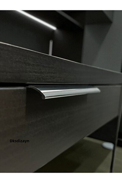 DKSDİZAYN Internal Side Handle Integrated Chrome - 1St. Grade Aluminum Handle - 150 mm - Furniture Drawer Kitchen Cabinet Handle