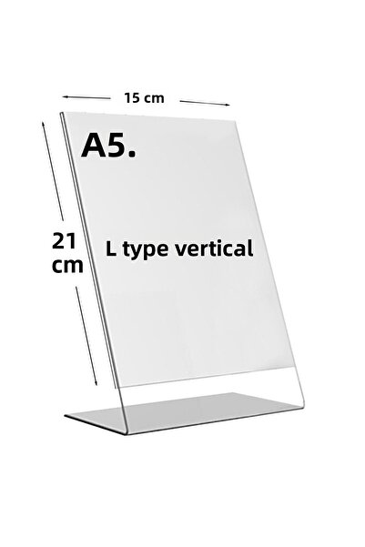 HEROGLAS A5 L Type Vertical Table Top Transparent Plexiglass / Foil Holder-Price-List-Menu-Brochure Holder