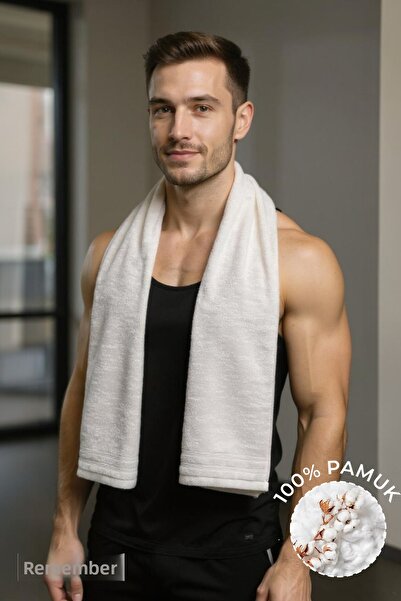 Anılsan White Sports Towel 30X130Cm 100% Cotton - High Absorbency, Lightweight and Quick Drying