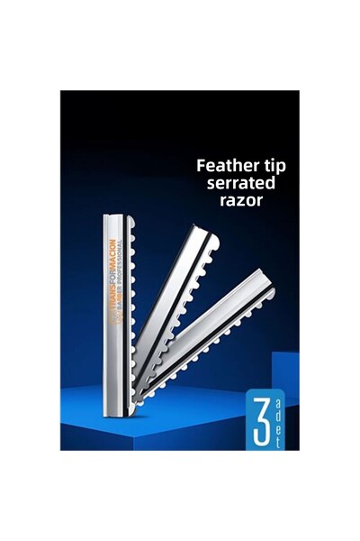 Marsilyan Feather Tip Serrated Razor 3 Pieces