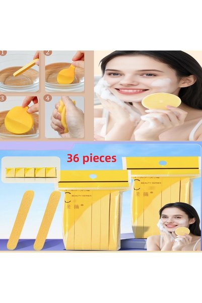 SİNKA Compressed Sponge 36 Pieces Makeup Removal Sponge Swells in Water
