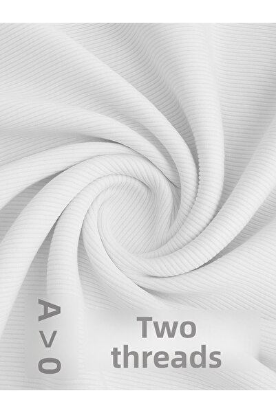 iki iplik White Ribbed Knit Fabric |   Length: 110 cm |   95% Cotton 5% Elastane |   Flexible and Comfortable