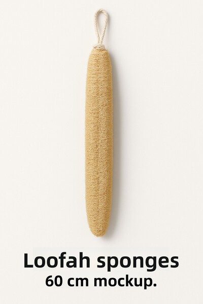 modacepte Natural Loofah 60 cm – Stringed Bath Loofah |   Exfoliating and Skin Renewing Natural Fiber