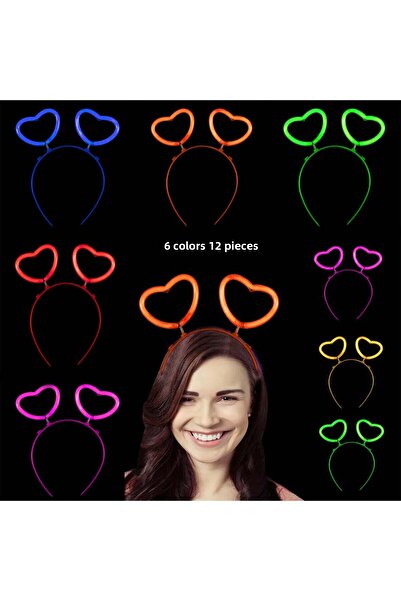 KTT Glow Stick Glow-In-The-Dark Phosphorescent Heart Crown 12 Pieces Stylishly Designed Functional Product