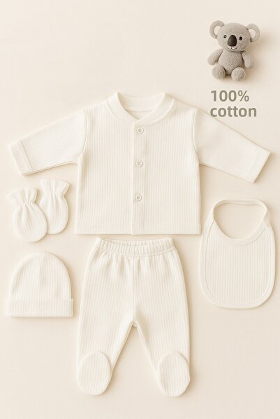 UmBaby طقم خروج من المستشفى مكون من 5 قطع من القطن بنسبة 100% لحديثي الولادة ...