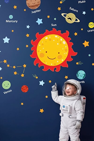 Kt Grup ملصق حائط لغرف الأطفال لطيف كواكب وأسمائها