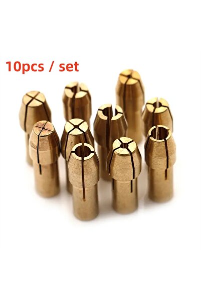 Choice مجموعة من 10 قطع من الذهب، محولات رؤوس مثقاب صغيرة 0.5 مم - 3.2 مم، محول رؤوس مثقاب صغيرة، مشبك تثبيت صغير