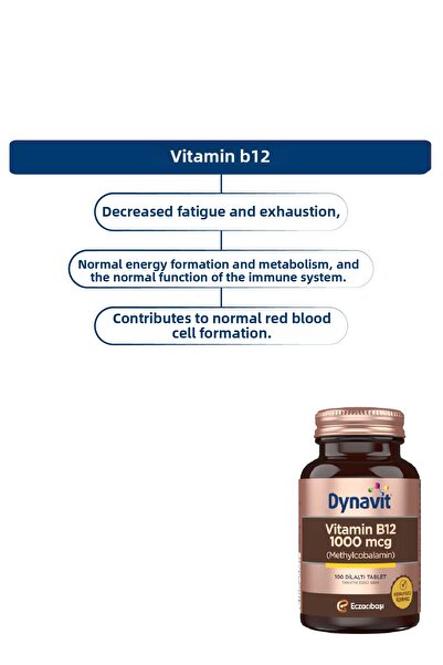 Dynavit Vitamin B12 1000 Mcg 100 Sublingual Tablets X3 - Methylcobalamin