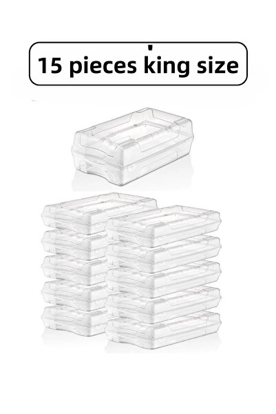 Bayev 15 Pieces Men's Shoe Storage Box - Transparent Shoe Container Suitable for Travel