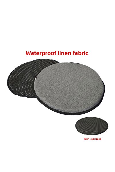Alda Tekstil Round Chair Cushion with Non-Slip Base 40X40X2 cm - 4 Pieces - Waterproof