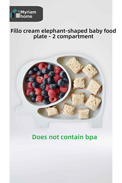 Lova Miryamhome Fillotabak Cream/Beige Elephant Shaped 2-Compartment Baby Foo...