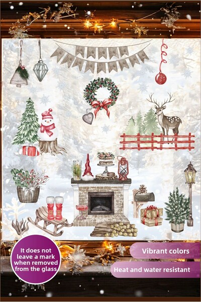 Piksel Grafik ملصق جداري زجاجي من مجموعة كيندن كور وينتر تيلل لعيد الميلاد
