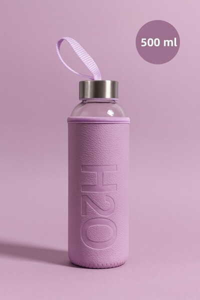 Fhilli H2O Glass Flask with Leather Case 500 ml