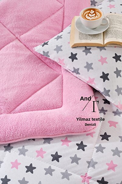 ChicMaison Single Person Fluffy Sleeping Set | Fitted Sheet | Pink Star