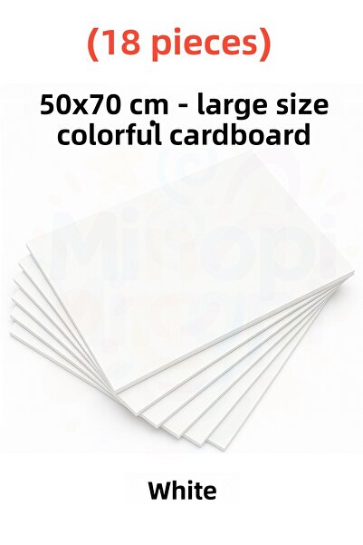 Minopi White Color Cardboard 18 Pieces 50X70 cm Hard Cardboard Cardboard