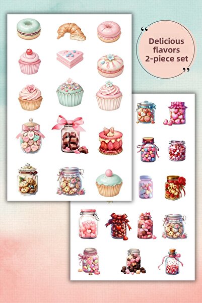 birikiyedi مجموعة ملصقات ذات طابع نكهات رائعة مكونة من قطعتين / مناسبة لألبوم...