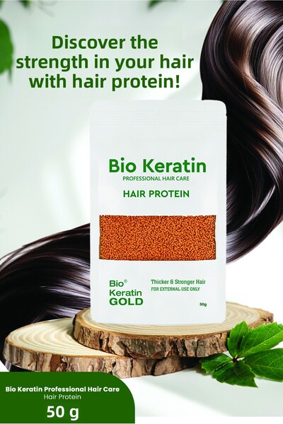 Bio Keratin Gold بروتين العناية بالشعر 50 جرام - منتج خاص مضاد لتفتيح الشعر وتلوينه من أجل التآكل